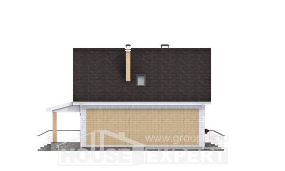 130-004-П Проект двухэтажного дома с мансардным этажом, небольшой дом из бризолита Псков, House Expert
