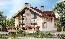 165-002-П Проект двухэтажного дома с мансардой и гаражом, уютный коттедж из пеноблока Невель, House Expert